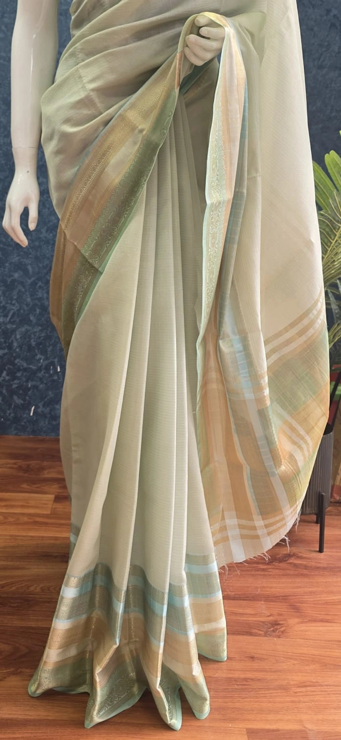 Chanderi Pastel Pista Green