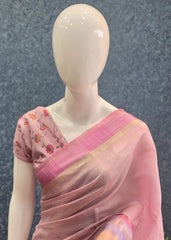 Chanderi Pastel Baby Pink Pink