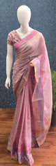 Chanderi Pastel Baby Pink Pink
