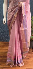 Chanderi Pastel Baby Pink Pink
