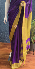 Soft Silk Anandi Plain Purple Parrot Green