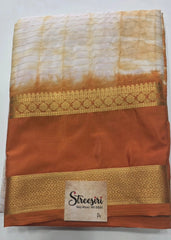 Crepe Silk Half White Orange