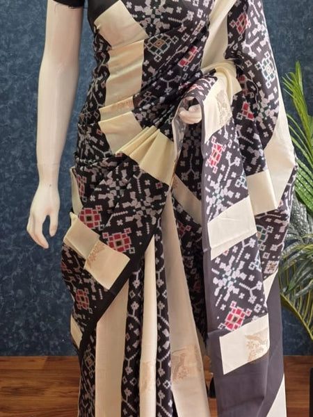 Patola Black Viscose Saree