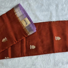 Tata Copper Rust Orange Semi Silk Saree