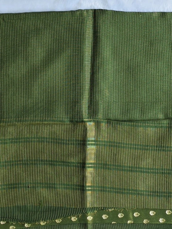 Russaian Green Semi Silk Saree
