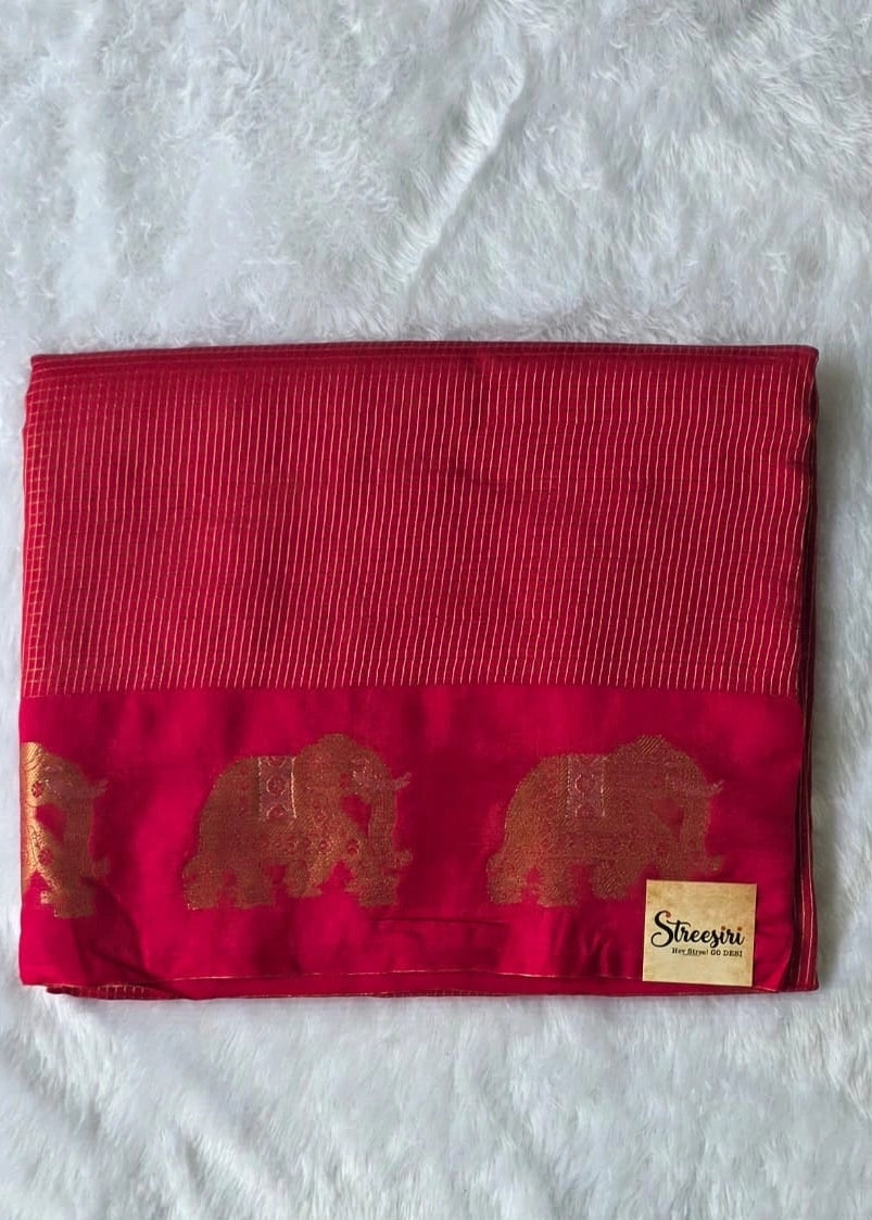 Russian Pink Semi Silk Saree