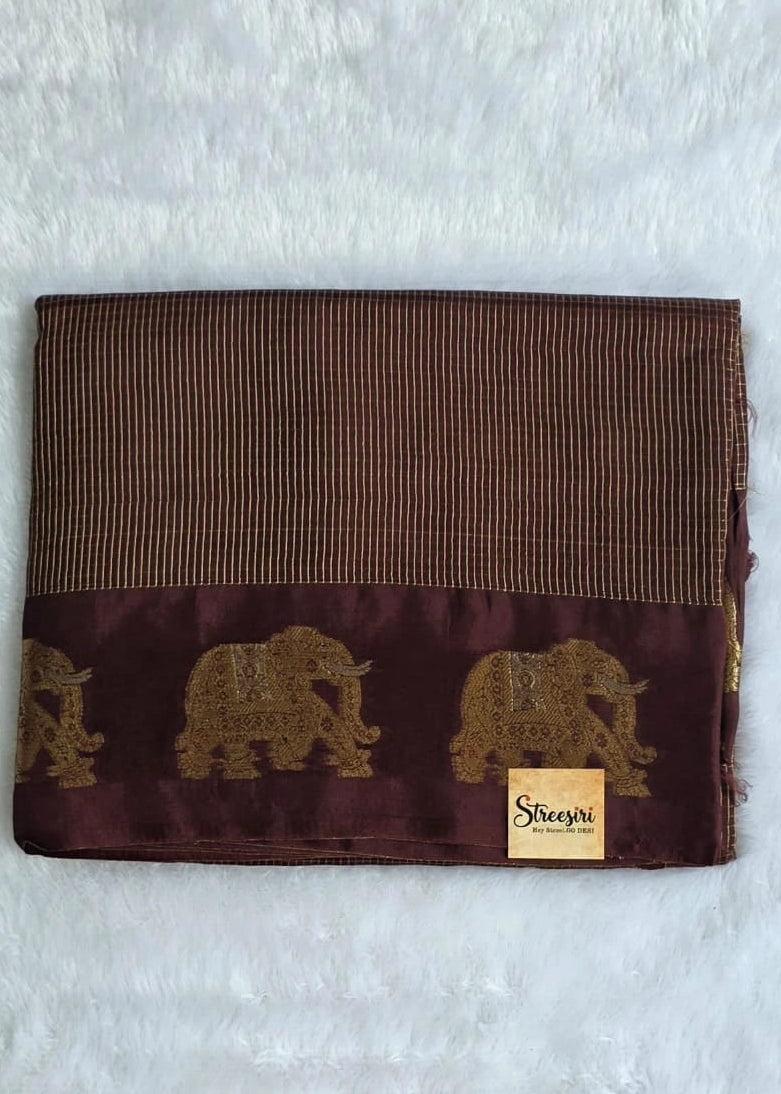 Russian Brown Semi Silk Saree
