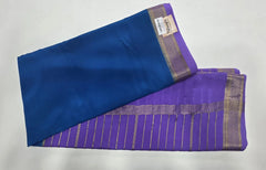 Pure Mysore Silk Teal Blue Lavender