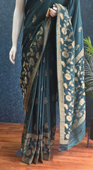 Crushed Tussar Dark Green