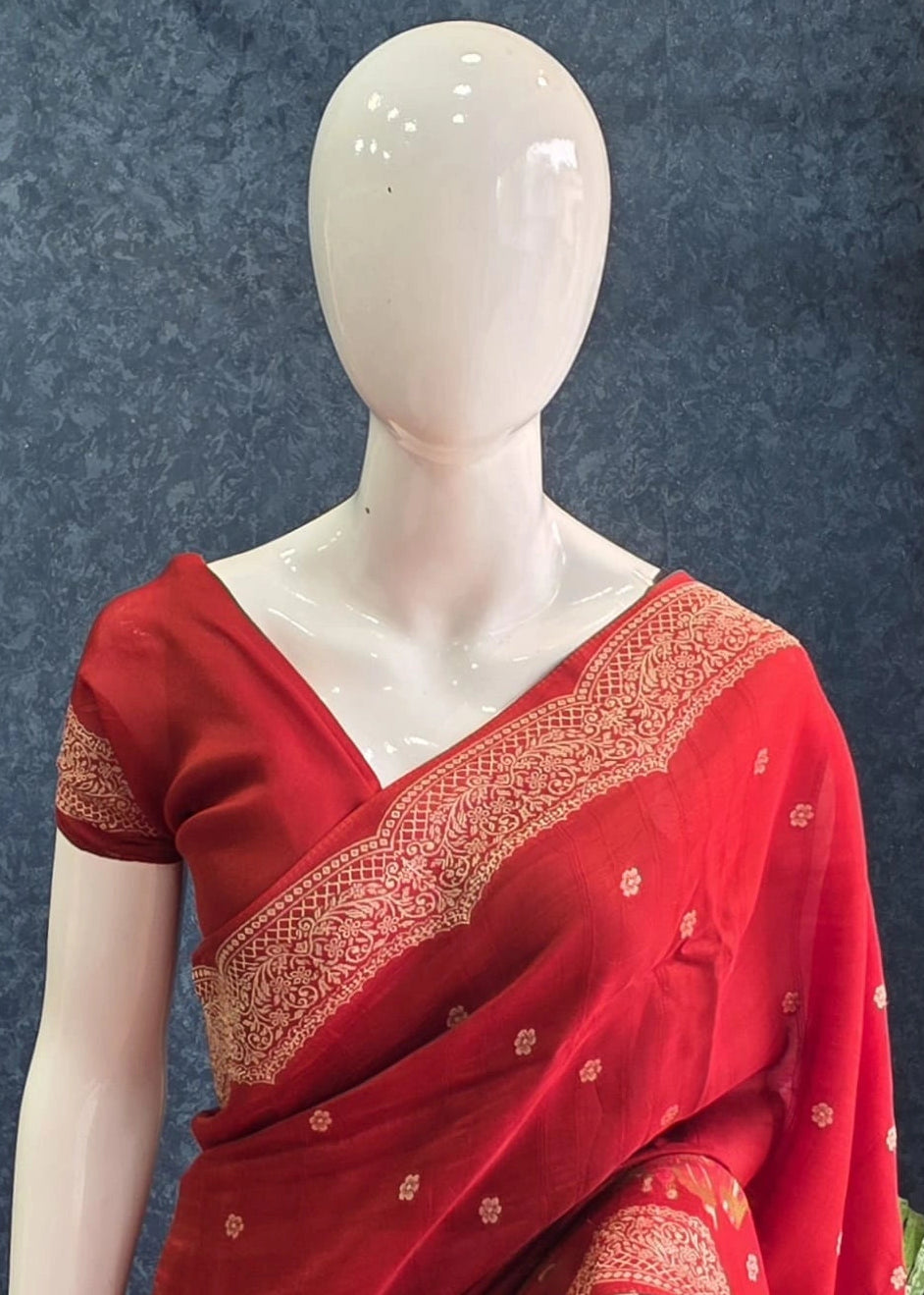 Tussar Silk Maroon Red
