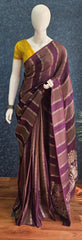 Contrast Purple Yellow Viscose Saree