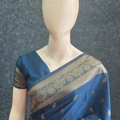 Pani Self Red Semi Silk Saree