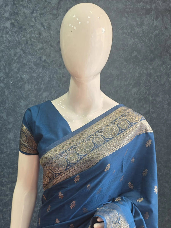 Pani Self Red Semi Silk Saree