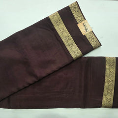 Crepe Dark Brown Viscose Saree