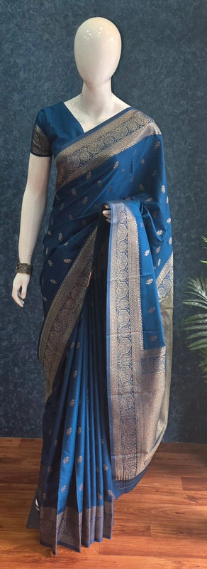 Pani Self Red Semi Silk Saree