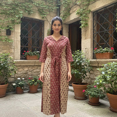 Kalamkari 1 Piece Maroon Cotton Suit