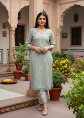 Salwar Embroider Grey