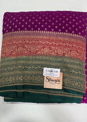 Pure Banarasi 3D Magenta Red Green