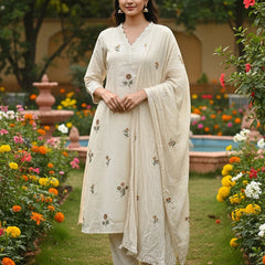 Floral 3 Piece Mul Cotton Suit