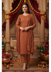 Chudidhar Set Rust Brown