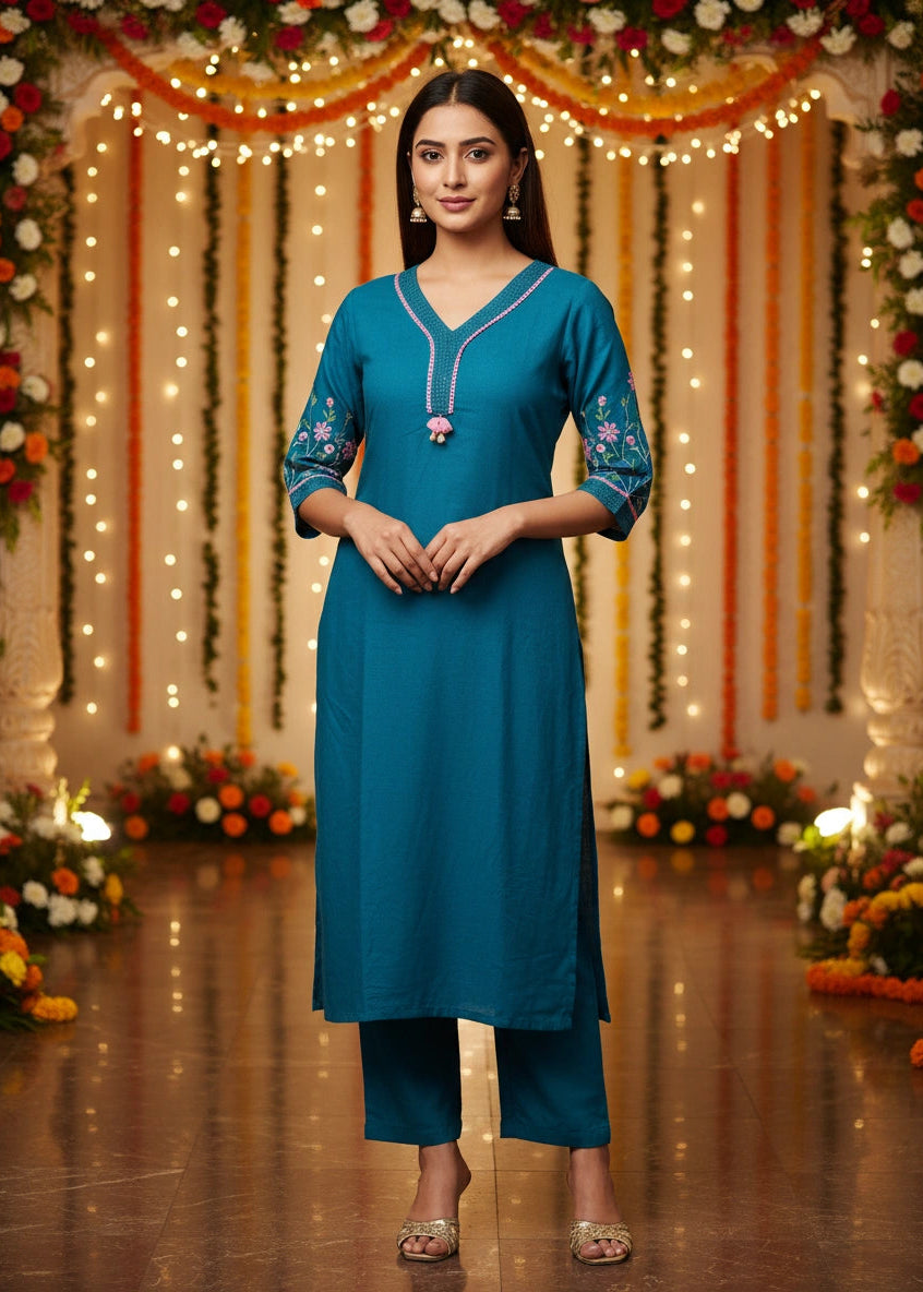 Salwar 2Pc Blue Pink