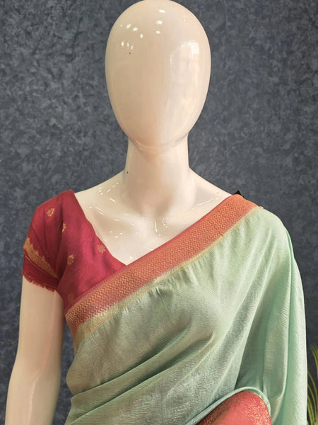 Crush Tussar Crepe Saree