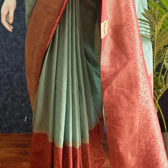Crush Tussar Crepe Saree