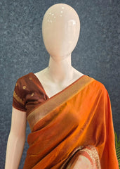 Crush Crape Rust Orange Brown