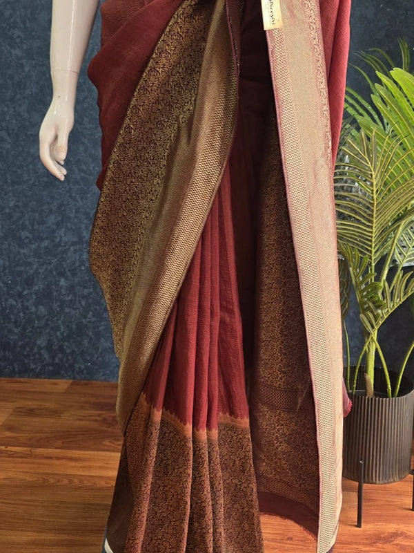 Crush Tussar Crepe Saree