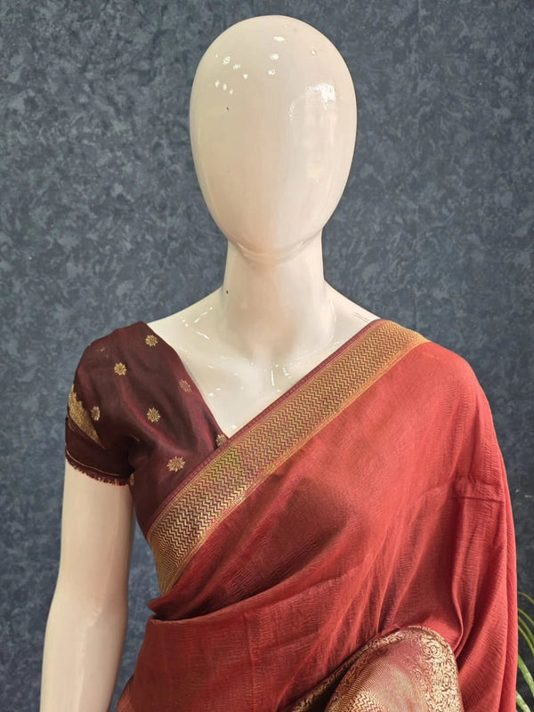 Crush Tussar Crepe Saree