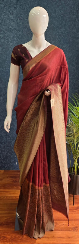 Crush Tussar Crepe Saree