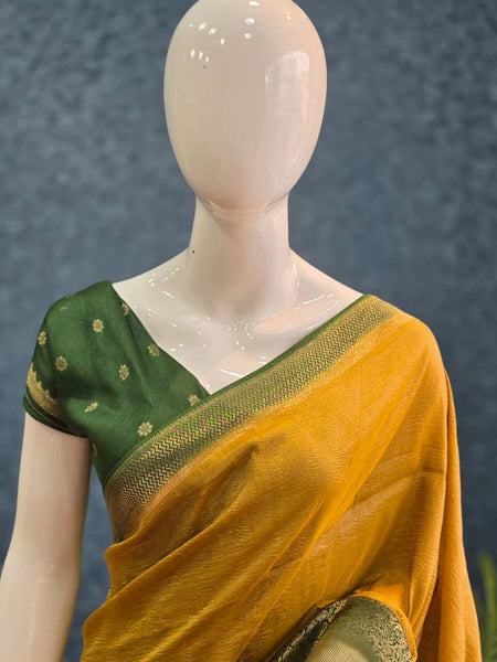 Crush Tussar Crepe Saree