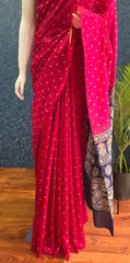 Chanderi Silk Pink Navy Blue