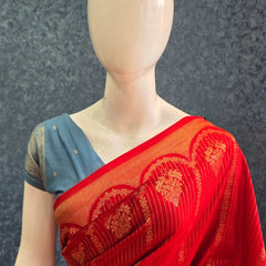 Munga Silk Deep Red Blue