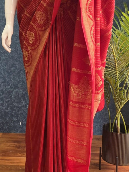 Munga Silk Deep Red Blue