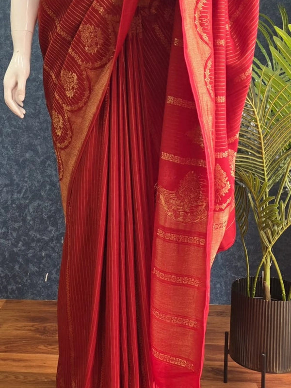 Munga Silk Deep Red Blue