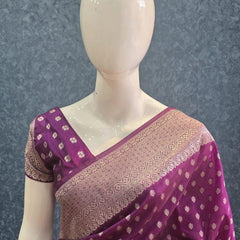 Antique Purple Raw Silk Saree