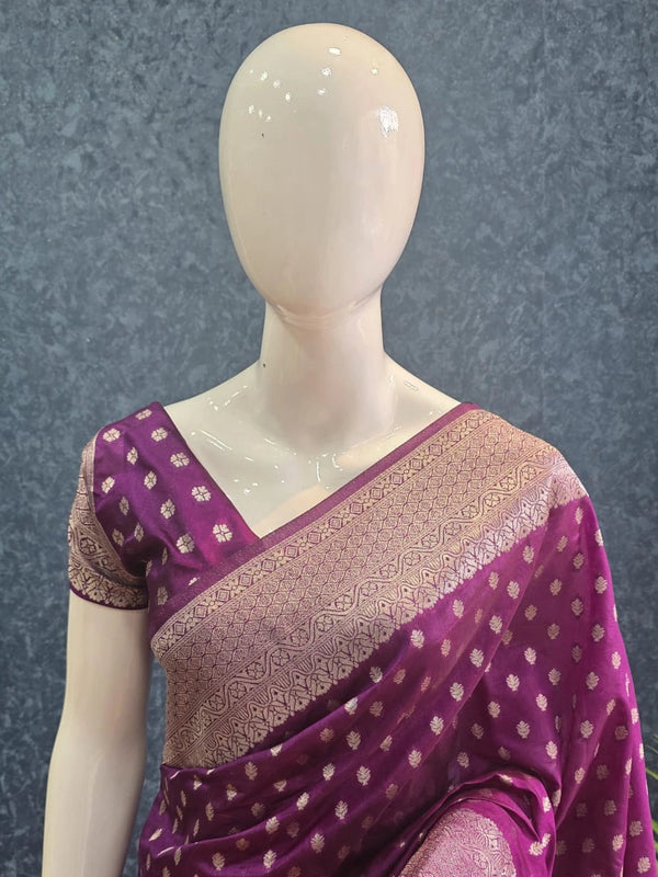 Antique Purple Raw Silk Saree