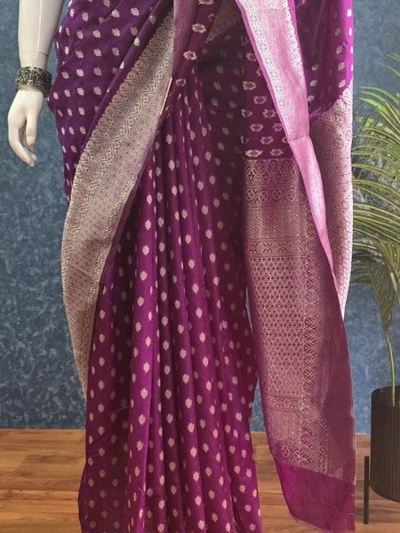 Antique Purple Raw Silk Saree