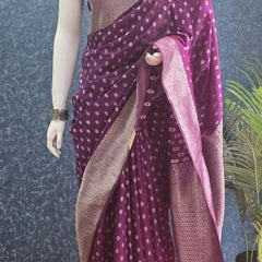 Antique Purple Raw Silk Saree
