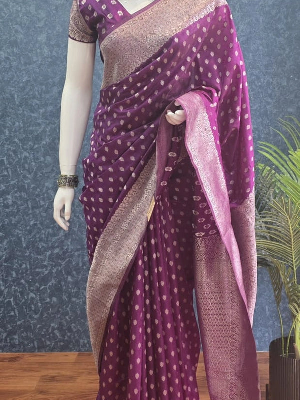Antique Purple Raw Silk Saree