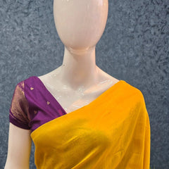 Soft Contrast Semi Silk Saree