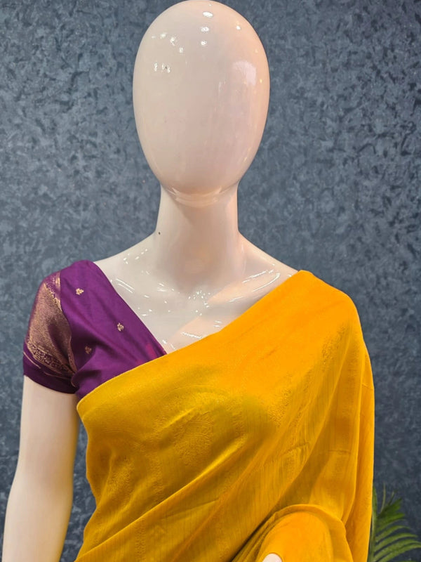 Soft Contrast Semi Silk Saree