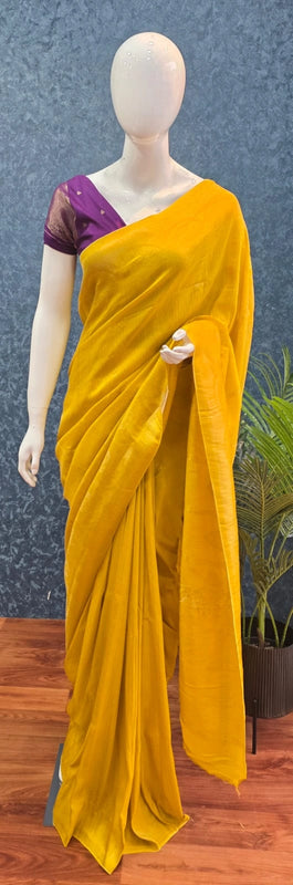 Soft Contrast Semi Silk Saree