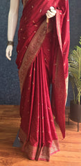 Mushru Silk Self Maroon