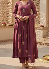 Party Wear 3 piece Salwar Suit in Rose Pink