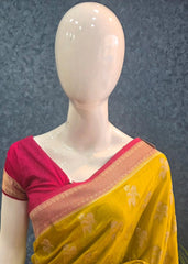 Semi Silk Contrast Mustard Pink