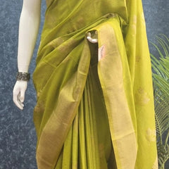 Pani Self Red Semi Silk Saree