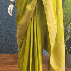 Pani Self Red Semi Silk Saree