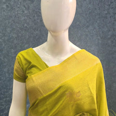 Pani Self Red Semi Silk Saree